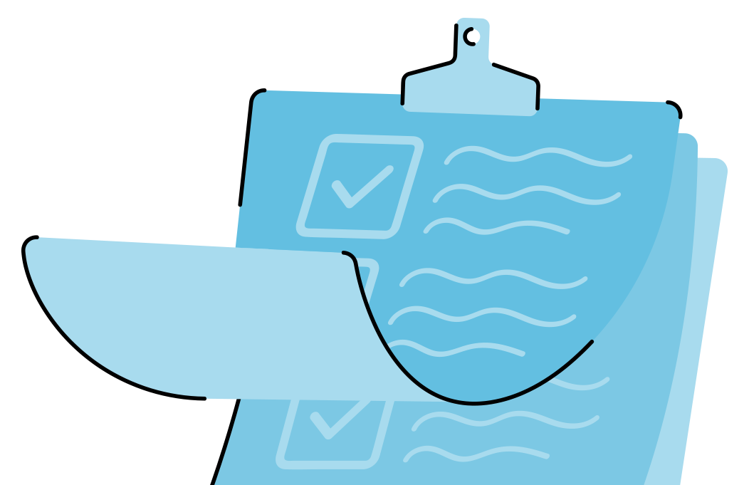 Une checklist avec des feuilles et cases à cocher, illustrant les éléments nécessaires pour la liasse fiscale des BNC.