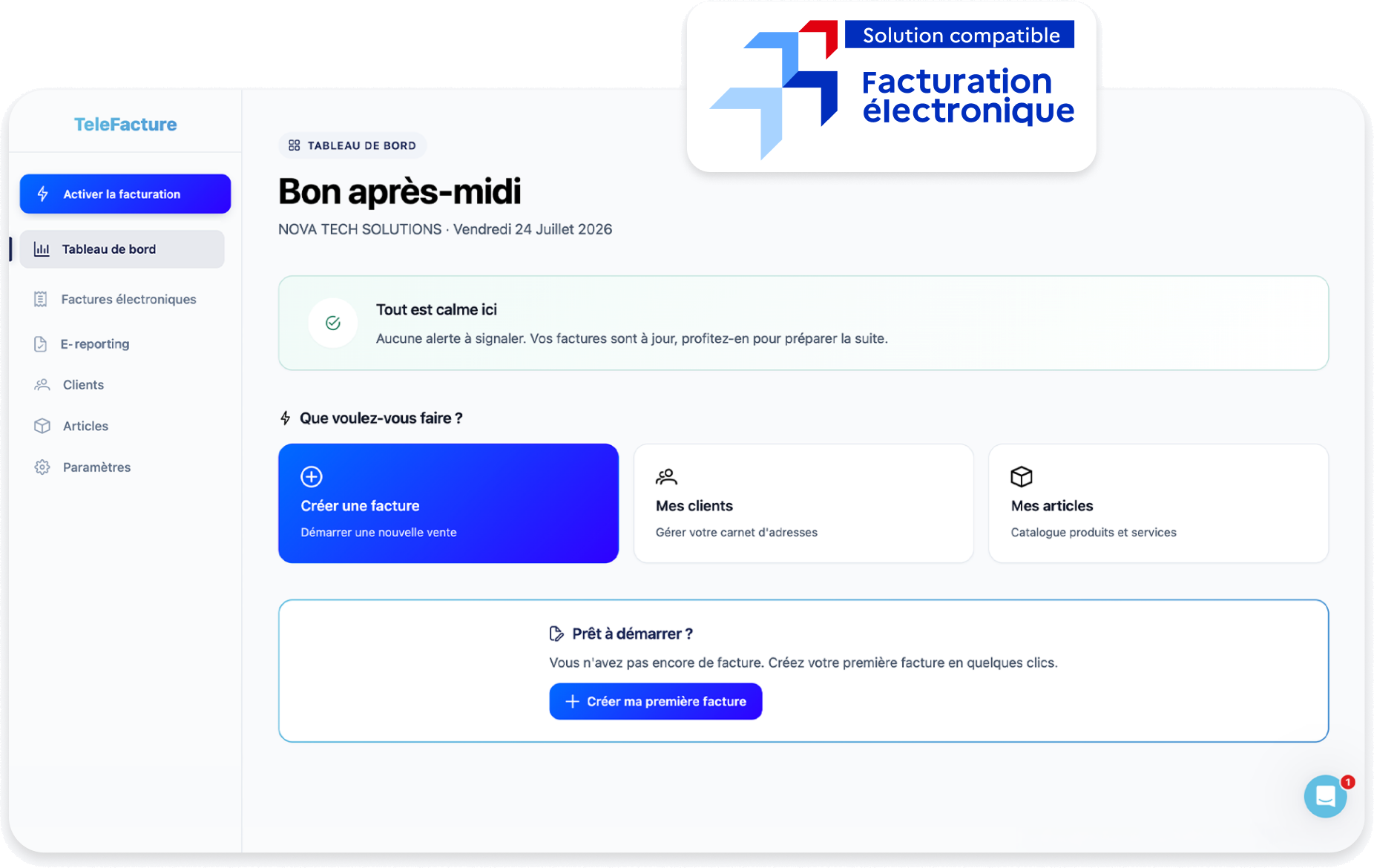 Vous pouvez piloter votre facturation électronique de bout en bout et automatiser vos envois réglementaires avec la plateforme TeleFacture.